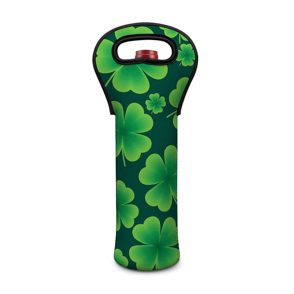 Four-Leaf Clover St. Patrick's Day Print Single Neoprene Wine Tote