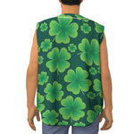 Four-Leaf Clover St. Patrick's Day Print Sleeveless Baseball Jersey