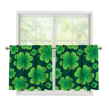Four-Leaf Clover St. Patrick's Day Print Tier Curtains