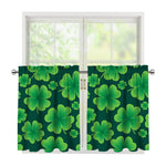 Four-Leaf Clover St. Patrick's Day Print Tier Curtains