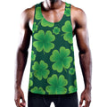 Four-Leaf Clover St. Patrick's Day Print Men's Workout Tank Top