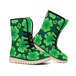 Four-Leaf Clover St. Patrick's Day Print Winter Boots