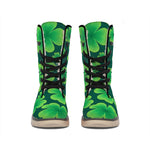Four-Leaf Clover St. Patrick's Day Print Winter Boots