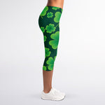 Four-Leaf Clover St. Patrick's Day Print Women's Capri Leggings