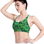 Four-Leaf Clover St. Patrick's Day Print Women's Sports Bra