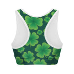 Four-Leaf Clover St. Patrick's Day Print Women's Sports Bra