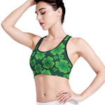 Four-Leaf Clover St. Patrick's Day Print Women's Sports Bra