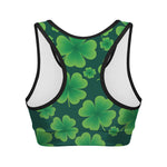 Four-Leaf Clover St. Patrick's Day Print Women's Sports Bra