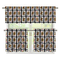 Four Queens Playing Cards Pattern Print 3 Piece Kitchen Curtains