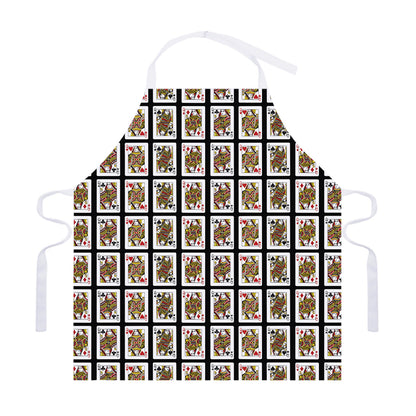 Four Queens Playing Cards Pattern Print Adjustable Apron