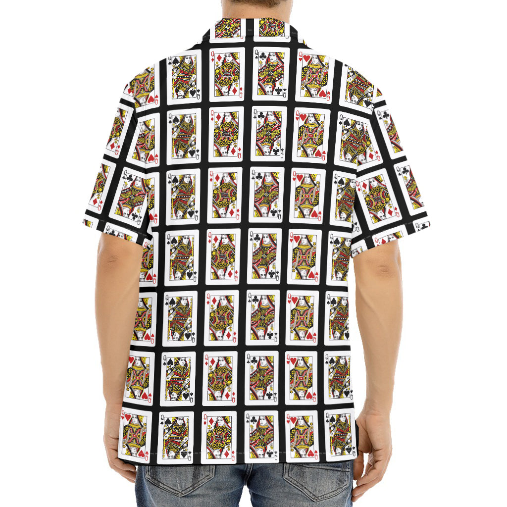 Four Queens Playing Cards Pattern Print Aloha Shirt