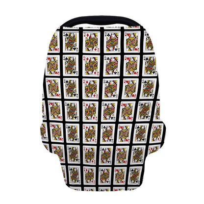 Four Queens Playing Cards Pattern Print Baby Seat Cover