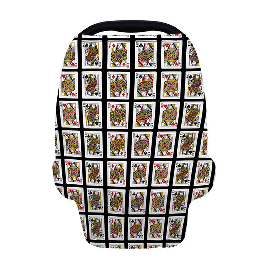 Four Queens Playing Cards Pattern Print Baby Seat Cover