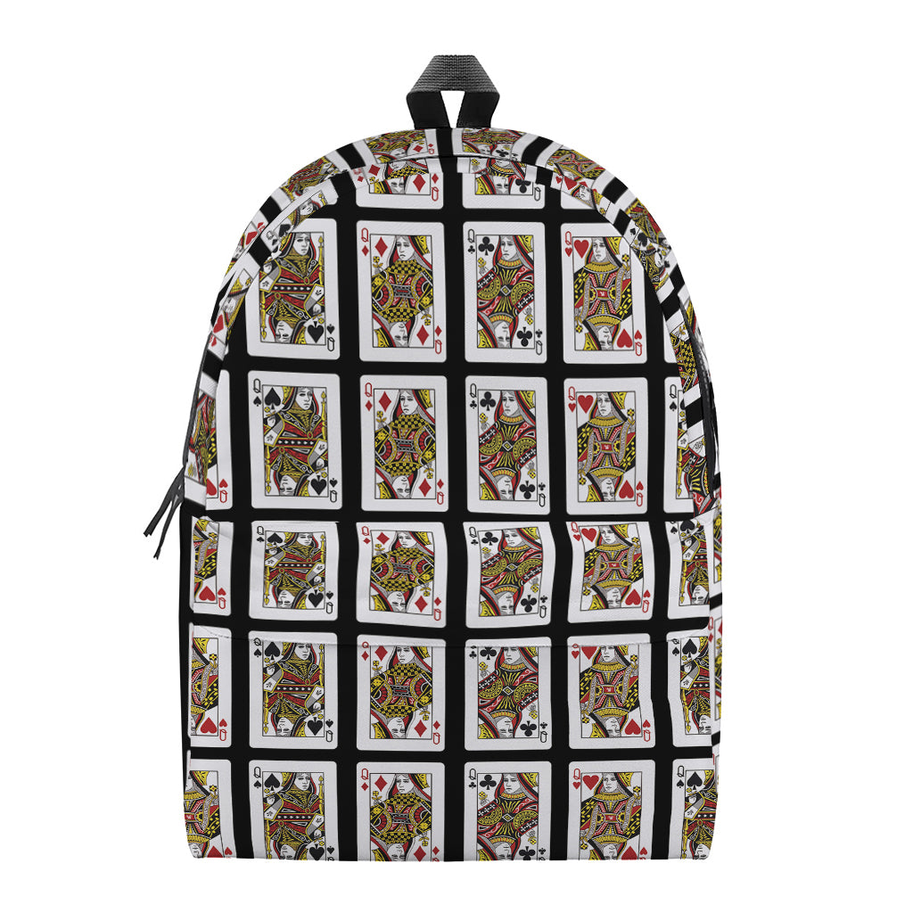 Four Queens Playing Cards Pattern Print Backpack