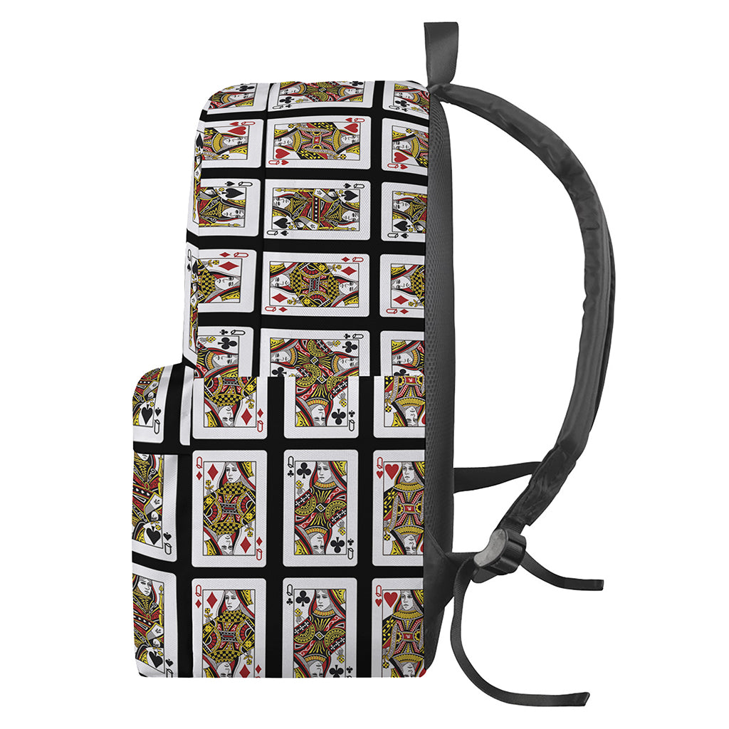 Four Queens Playing Cards Pattern Print Backpack