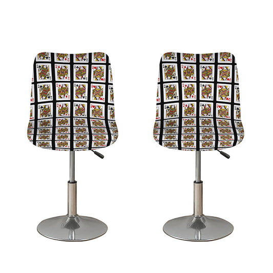 Four Queens Playing Cards Pattern Print Bar Stool Covers