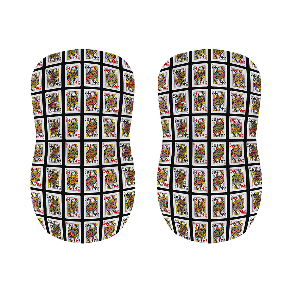 Four Queens Playing Cards Pattern Print Bar Stool Covers