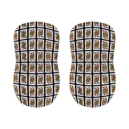 Four Queens Playing Cards Pattern Print Bar Stool Covers