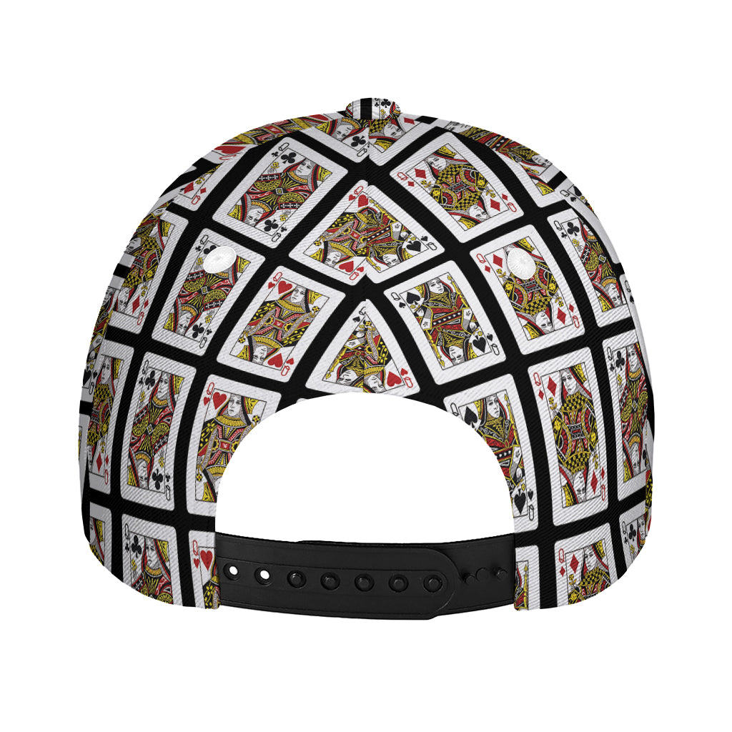 Four Queens Playing Cards Pattern Print Baseball Cap