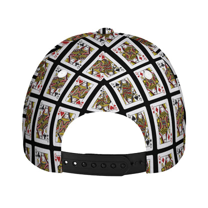 Four Queens Playing Cards Pattern Print Baseball Cap