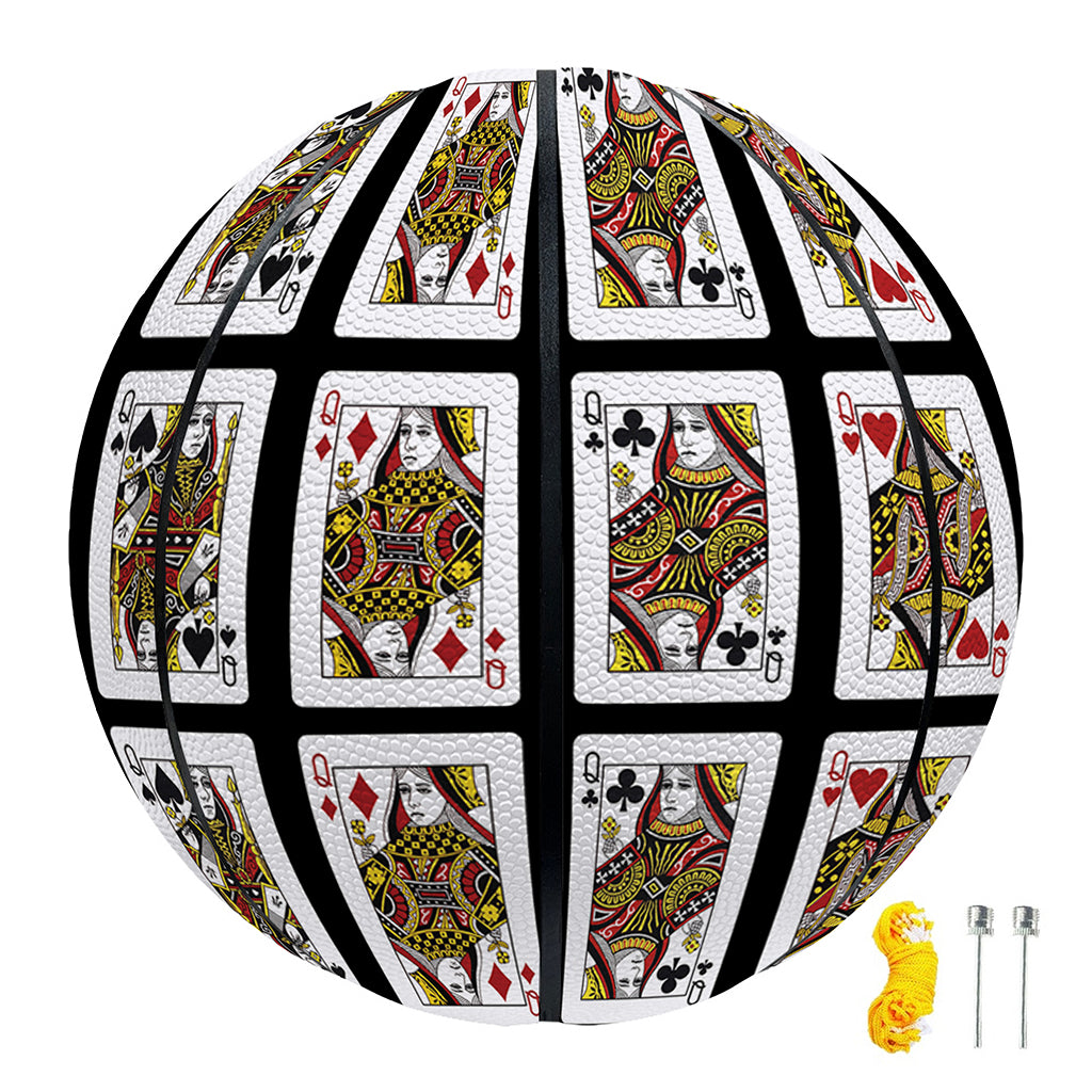 Four Queens Playing Cards Pattern Print Basketball