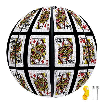 Four Queens Playing Cards Pattern Print Basketball