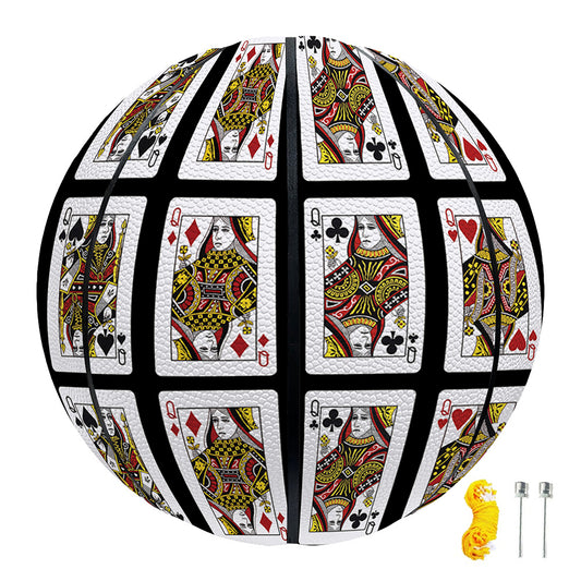 Four Queens Playing Cards Pattern Print Basketball