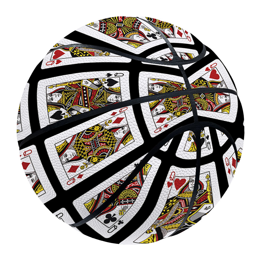 Four Queens Playing Cards Pattern Print Basketball