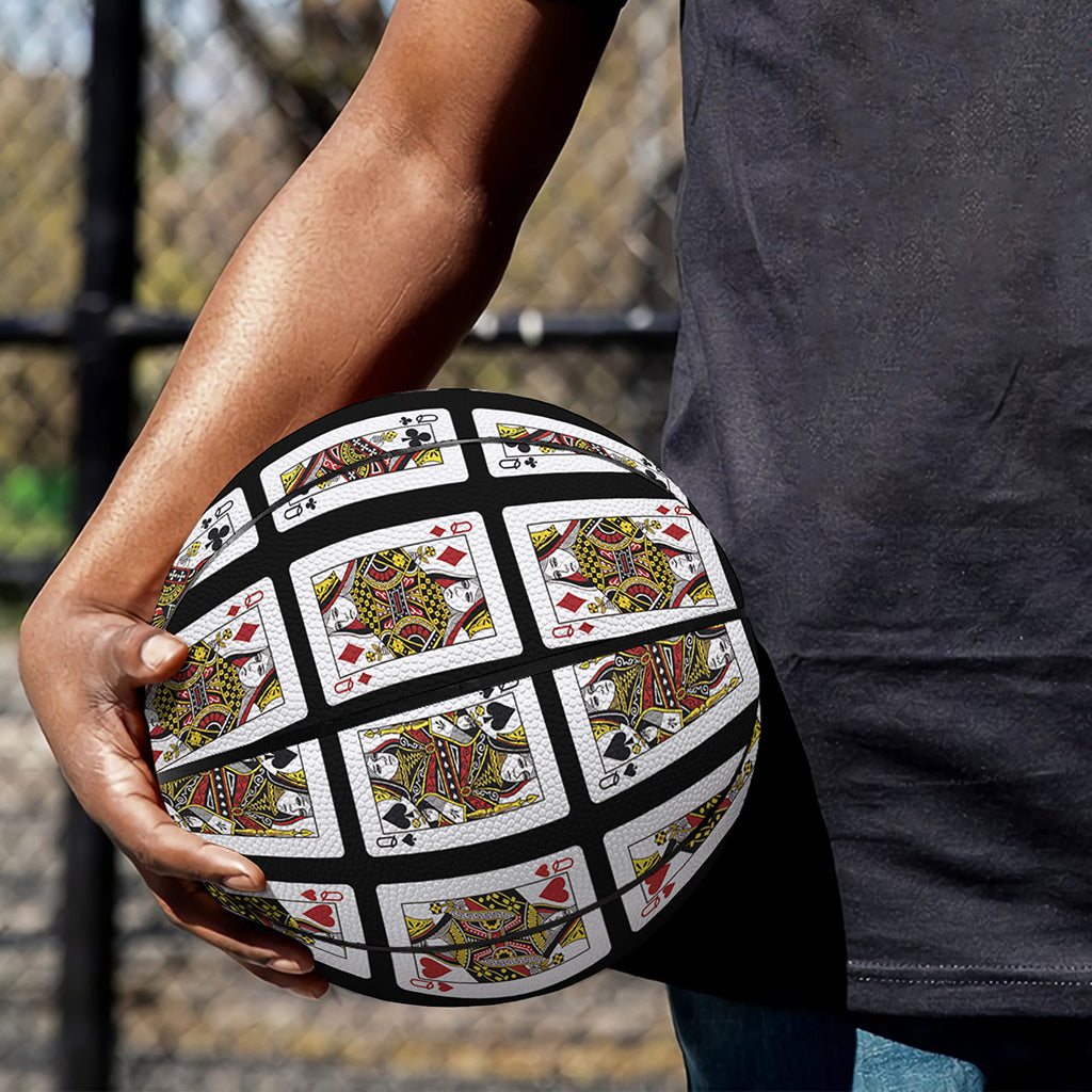 Four Queens Playing Cards Pattern Print Basketball