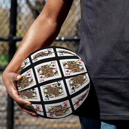 Four Queens Playing Cards Pattern Print Basketball