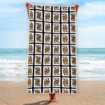 Four Queens Playing Cards Pattern Print Beach Towel