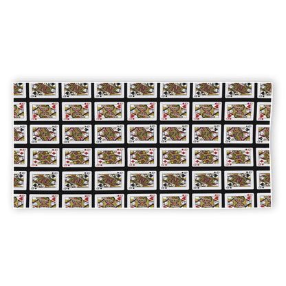 Four Queens Playing Cards Pattern Print Beach Towel