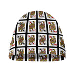 Four Queens Playing Cards Pattern Print Beanie