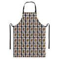 Four Queens Playing Cards Pattern Print Bib Apron With Pocket
