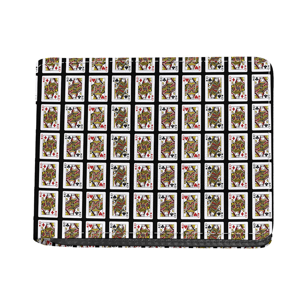 Four Queens Playing Cards Pattern Print Bifold Wallet