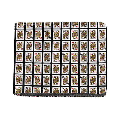 Four Queens Playing Cards Pattern Print Bifold Wallet