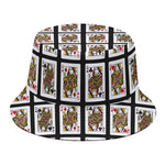 Four Queens Playing Cards Pattern Print Bucket Hat