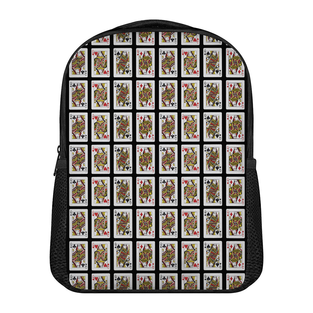 Four Queens Playing Cards Pattern Print Casual Backpack