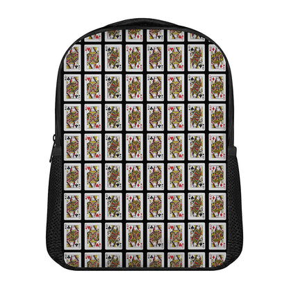 Four Queens Playing Cards Pattern Print Casual Backpack