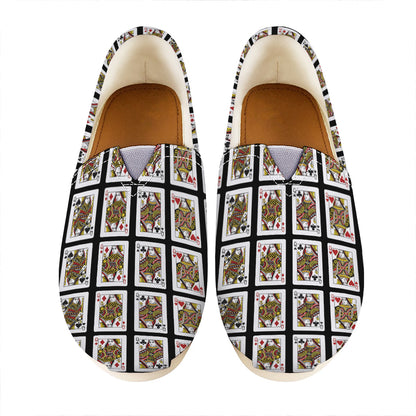 Four Queens Playing Cards Pattern Print Casual Shoes