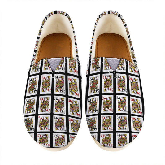 Four Queens Playing Cards Pattern Print Casual Shoes