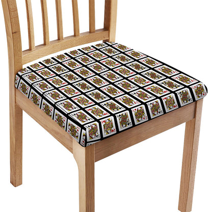 Four Queens Playing Cards Pattern Print Chair Cushion Cover