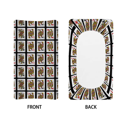 Four Queens Playing Cards Pattern Print Changing Pad Cover