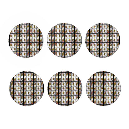 Four Queens Playing Cards Pattern Print Coaster Set