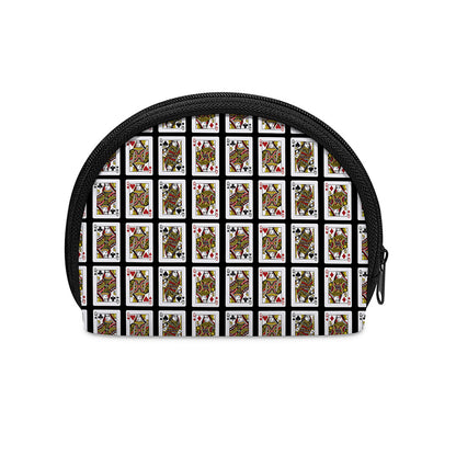 Four Queens Playing Cards Pattern Print Coin Purse