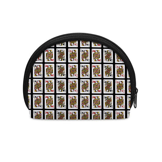 Four Queens Playing Cards Pattern Print Coin Purse