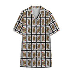 Four Queens Playing Cards Pattern Print Cotton Hawaiian Shirt