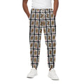 Four Queens Playing Cards Pattern Print Cotton Sweatpants