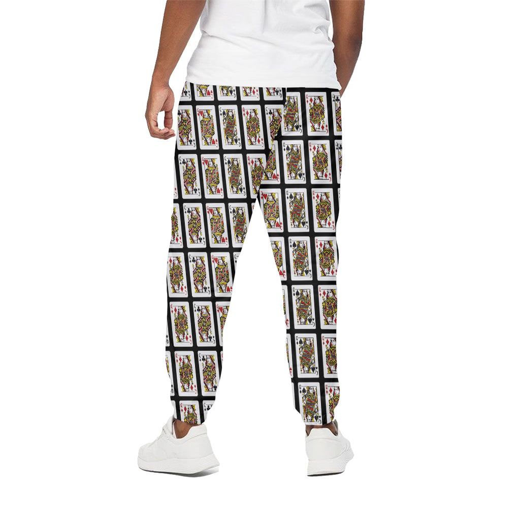 Four Queens Playing Cards Pattern Print Cotton Pants