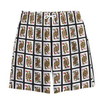 Four Queens Playing Cards Pattern Print Cotton Shorts